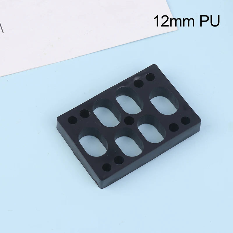 1-Piece Black PU Longboard Skateboard Riser Pads for Truck Mounting