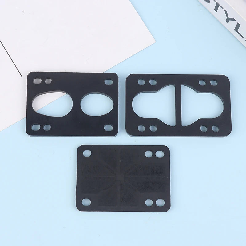 1-Piece Black PU Longboard Skateboard Riser Pads for Truck Mounting