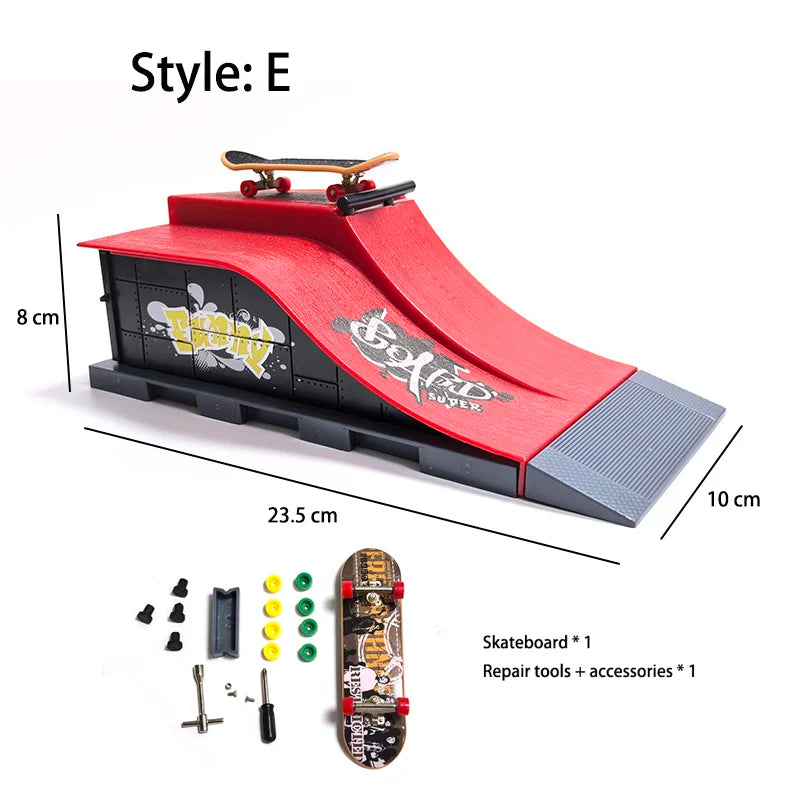 DIY Finger Skateboard Scene Venue Combination Sets Skate Park Ramp Parts Professional Tech Deck Novelty Toys Gift For Kids Child