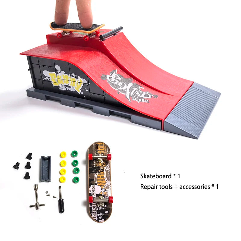 DIY Finger Skateboard Scene Venue Combination Sets Skate Park Ramp Parts Professional Tech Deck Novelty Toys Gift For Kids Child