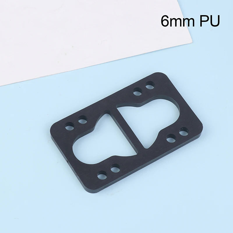 1-Piece Black PU Longboard Skateboard Riser Pads for Truck Mounting