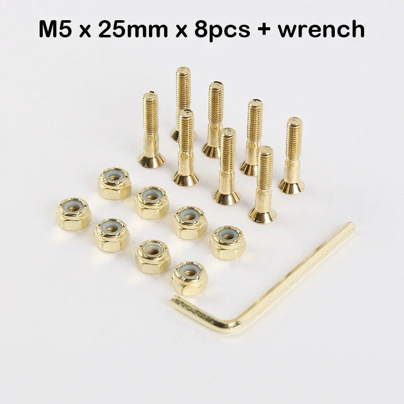 Skateboard Trucks Screws, Mounting Bolts, Anti-Rust, Durable (M5 x 25 / 29 / 32 / 38 / 44 / 50mm)