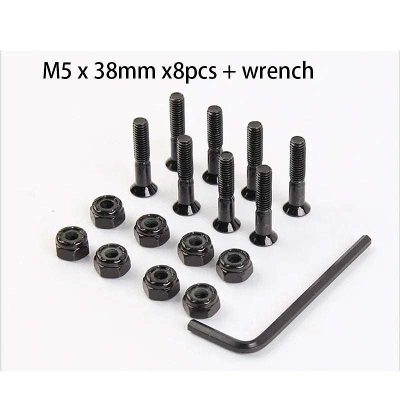 Skateboard Trucks Screws, Mounting Bolts, Anti-Rust, Durable (M5 x 25 / 29 / 32 / 38 / 44 / 50mm)