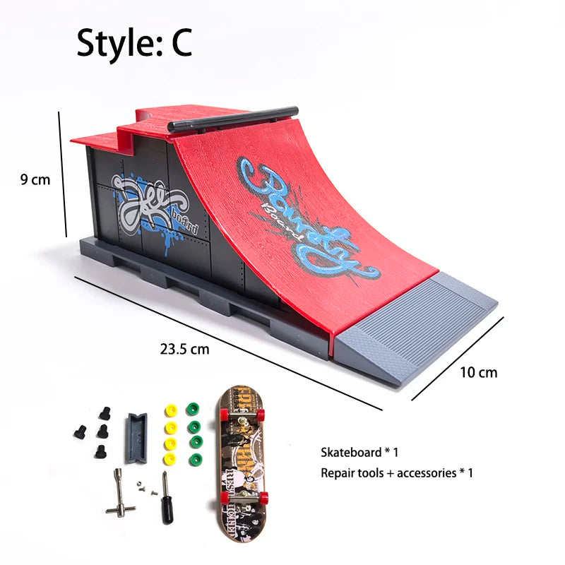 DIY Finger Skateboard Scene Venue Combination Sets Skate Park Ramp Parts Professional Tech Deck Novelty Toys Gift For Kids Child