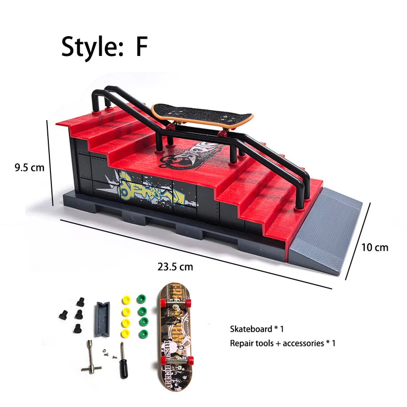 DIY Finger Skateboard Scene Venue Combination Sets Skate Park Ramp Parts Professional Tech Deck Novelty Toys Gift For Kids Child