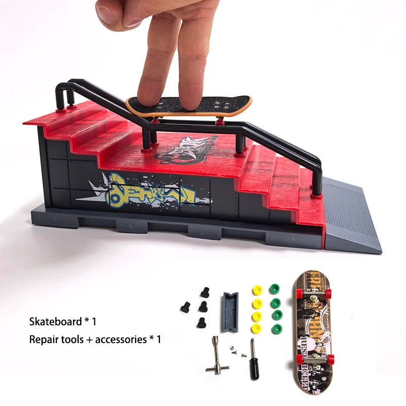 DIY Finger Skateboard Scene Venue Combination Sets Skate Park Ramp Parts Professional Tech Deck Novelty Toys Gift For Kids Child