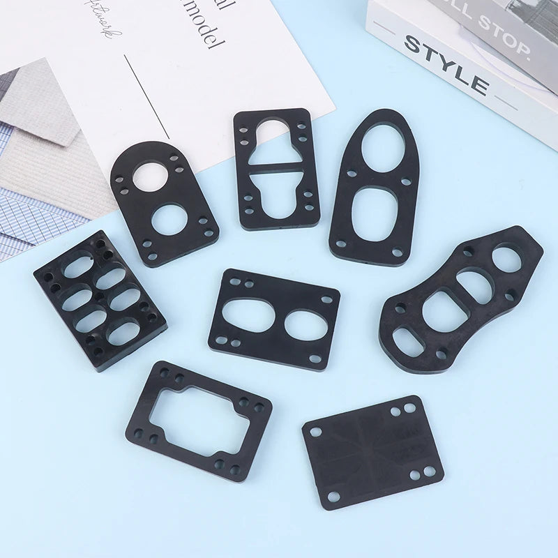 1-Piece Black PU Longboard Skateboard Riser Pads for Truck Mounting