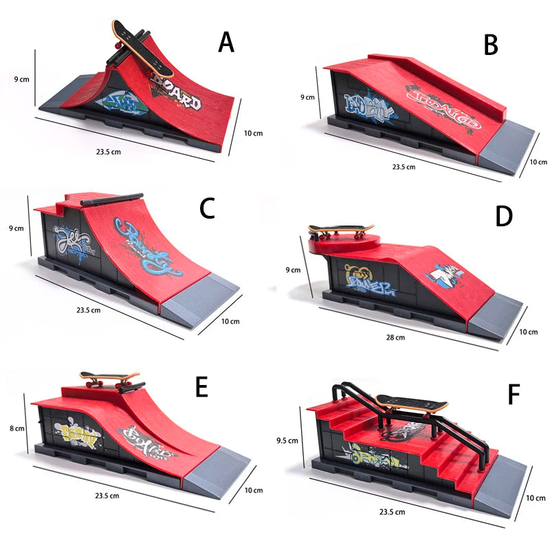 DIY Finger Skateboard Scene Venue Combination Sets Skate Park Ramp Parts Professional Tech Deck Novelty Toys Gift For Kids Child