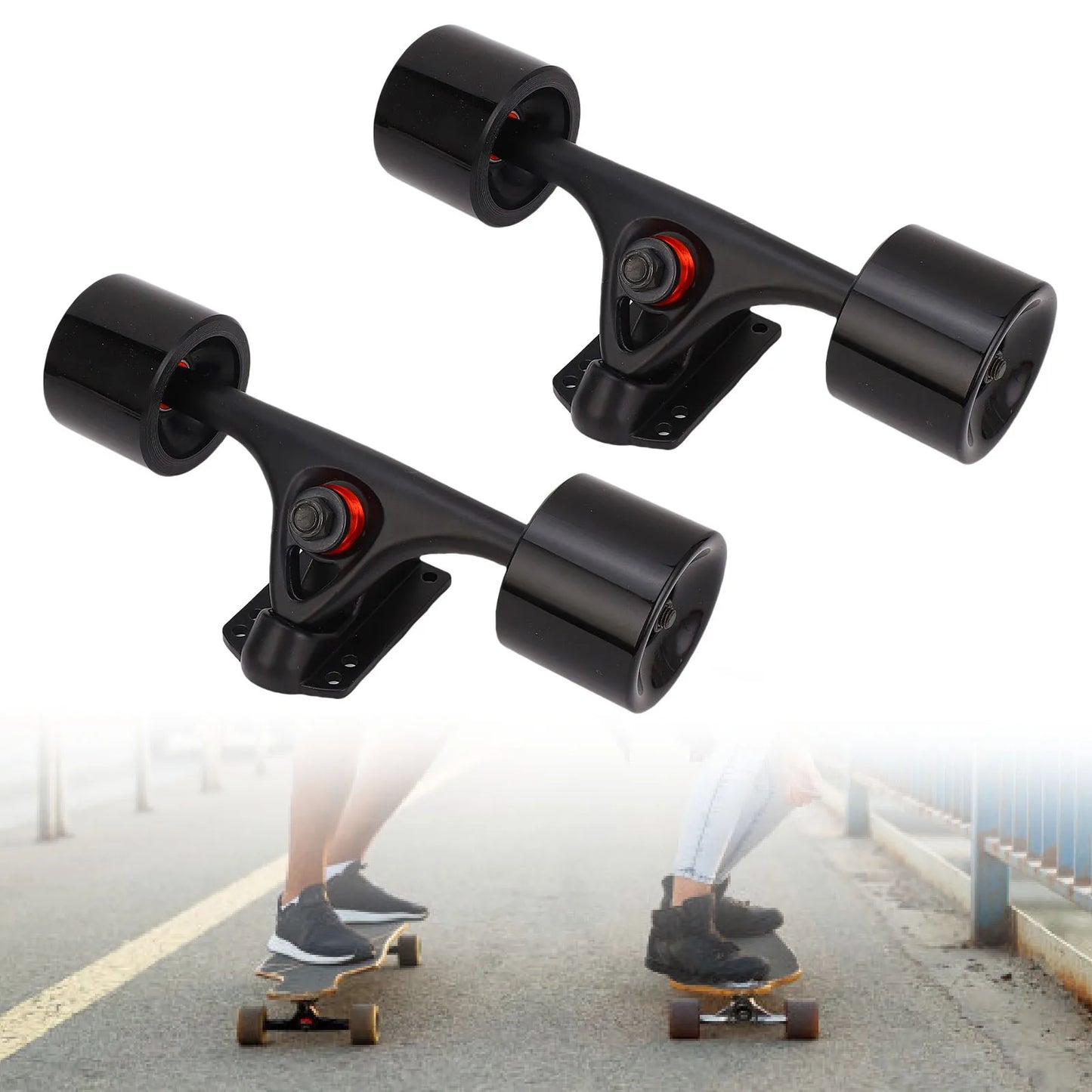 7-Inch Aluminum Alloy Skateboard Trucks with Wheels (65 x 51mm)