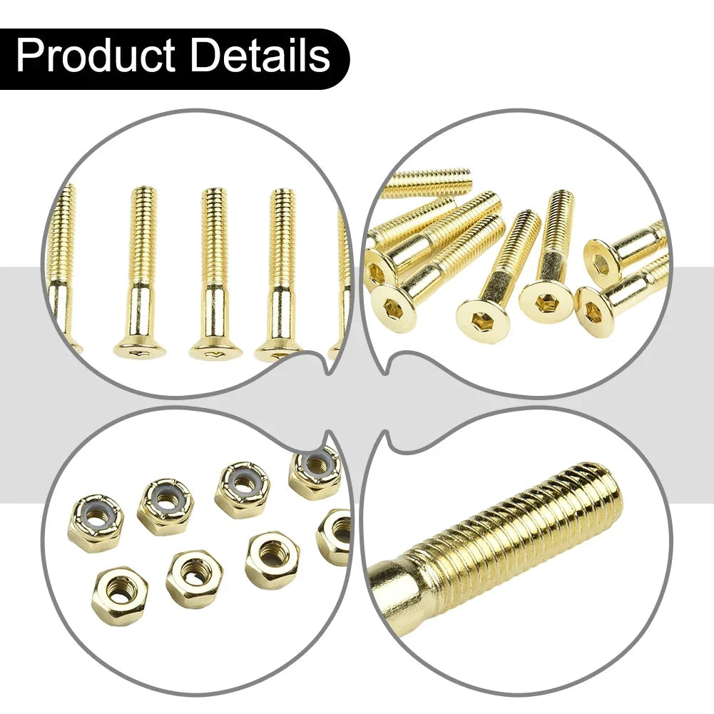 16-Piece Replacement Carbon Steel Screws and Nuts (M5 25mm / 28mm / 30mm)
