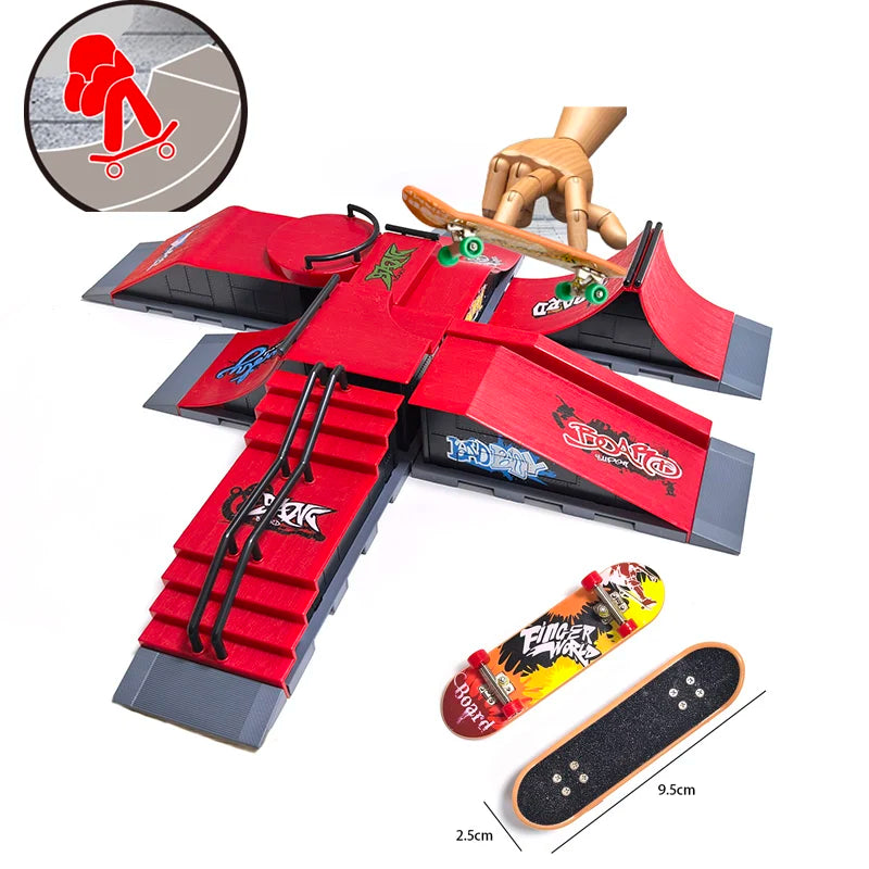 DIY Finger Skateboard Scene Venue Combination Sets Skate Park Ramp Parts Professional Tech Deck Novelty Toys Gift For Kids Child