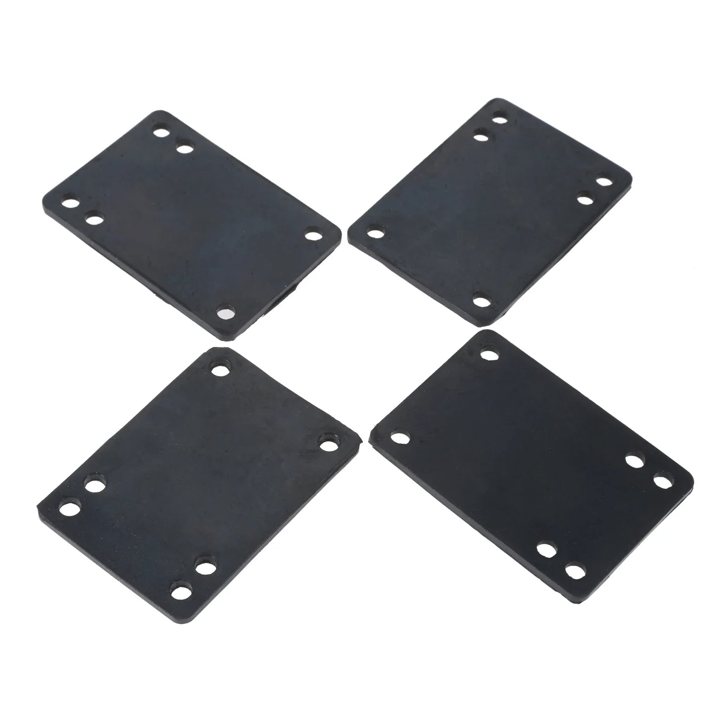 4-Piece Rubber Longboard Riser Shock Pads for Truck Mounting (76 x 55 mm, Black)