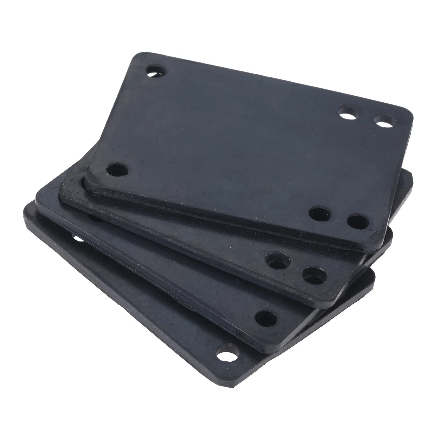 4-Piece Rubber Longboard Riser Shock Pads for Truck Mounting (76 x 55 mm, Black)