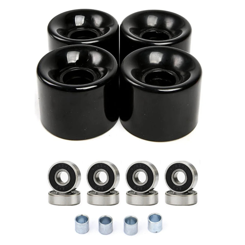 Skateboard Wheel Upgrade: 60 x 45mm Longboard Wheel Set, ABEC-9 Bearings And Spacers