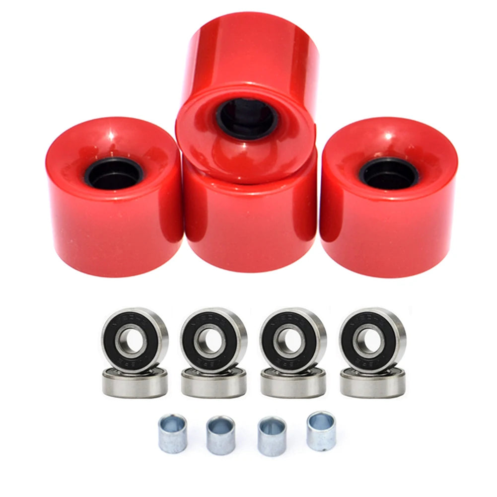 Skateboard Wheel Upgrade: 60 x 45mm Longboard Wheel Set, ABEC-9 Bearings And Spacers