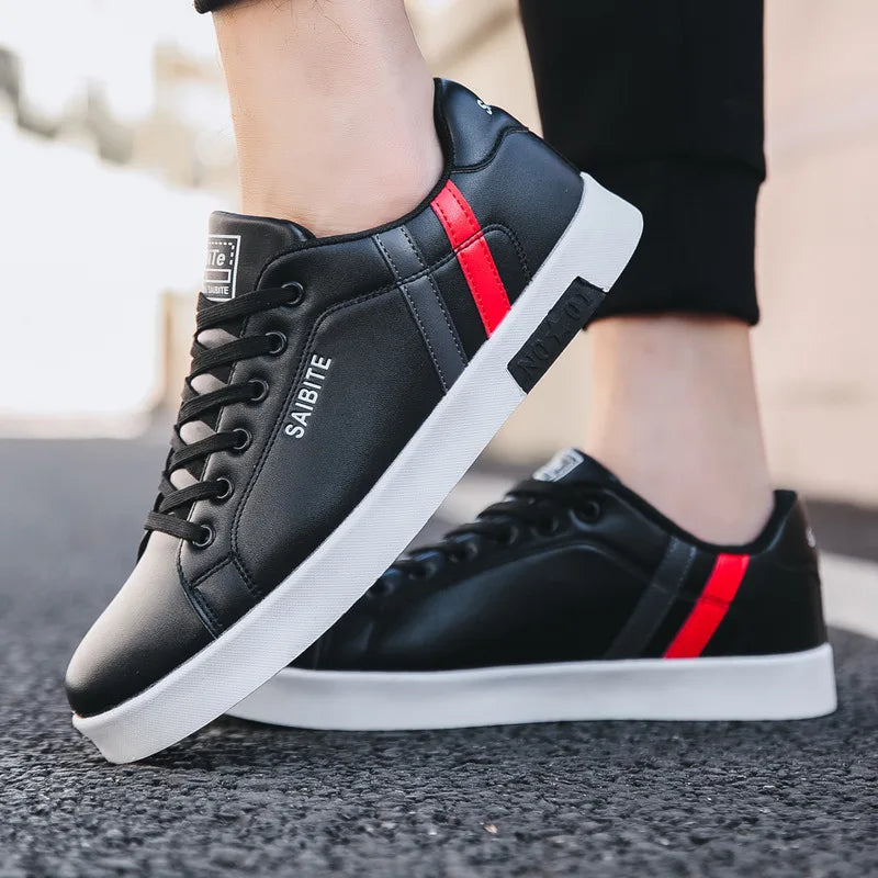 Men's Casual White Skateboarding Shoes, Breathable
