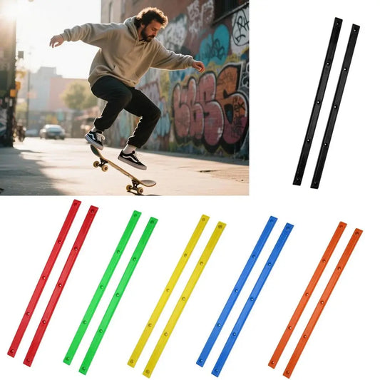 2-Piece Durable ABS Rib Bones, Rails, Colorful, Skateboard Rail Guards (36.5 x 1.7 cm)