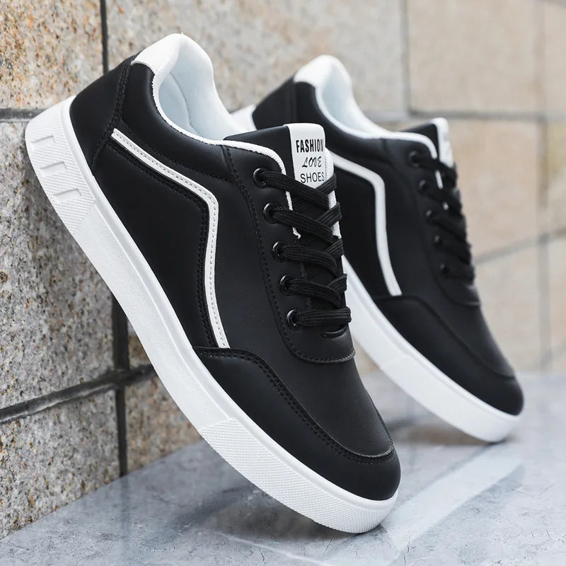 Men's Casual White Skateboarding Shoes, Breathable