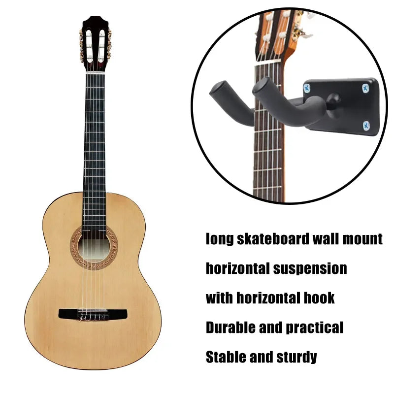 Universal Skateboard Hook, Deck Display Wall Mount, Horizontal Hanger Rack, Stable, Sturdy