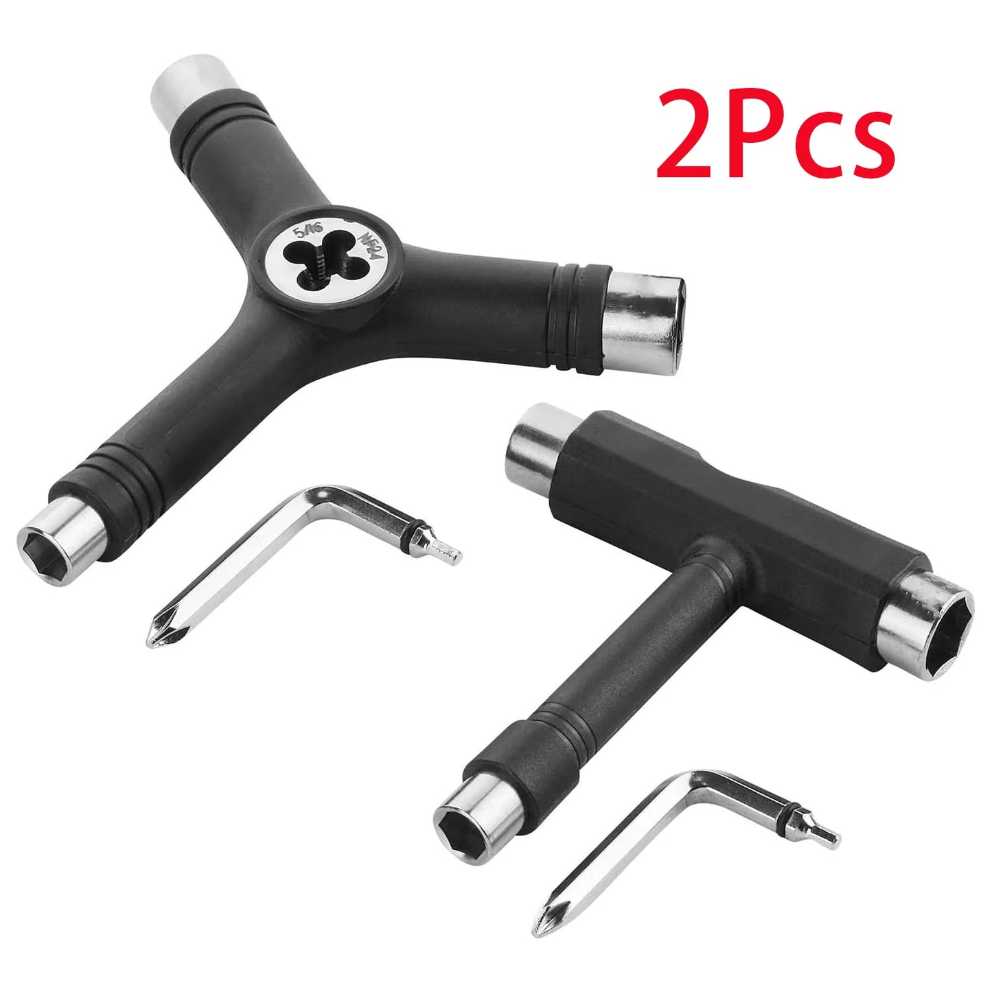 2-Pack All-in-One Multifunctional Portable T-Tool and Y-Tool for Skateboard Tools Set
