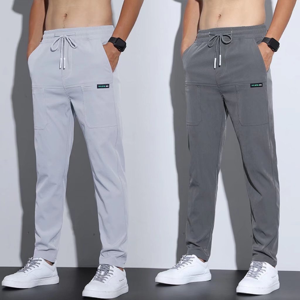 Ice Silk Casual Men's Elastic Pants