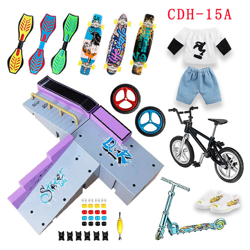 Finger Skatepark Ramp Set for BMX and Skateboard Toys