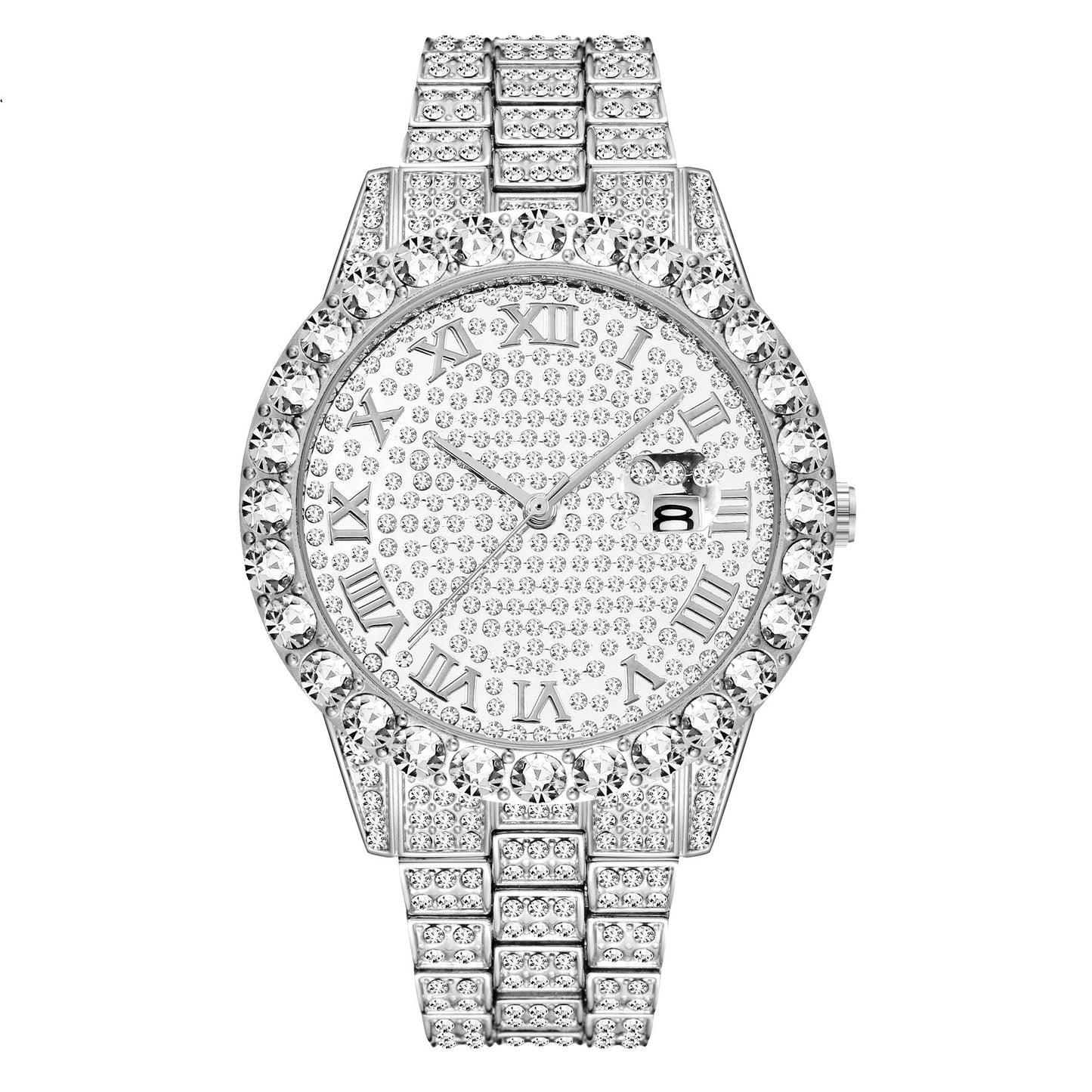 Luxury Waterproof Faux Diamond Men's Watch