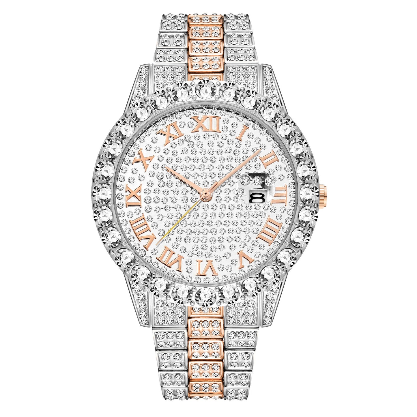 Luxury Waterproof Faux Diamond Men's Watch
