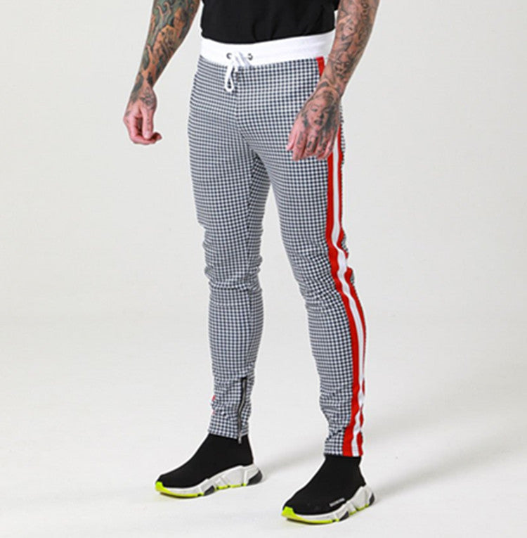 Men's Color Block Striped Casual Pants