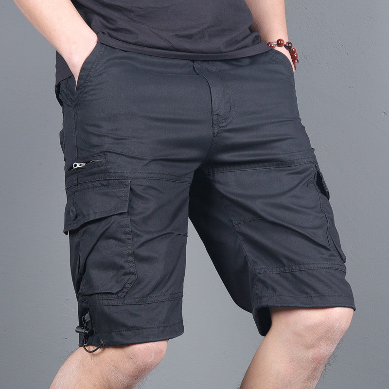 Multi-Pocket Cargo Shorts with Small Zippers