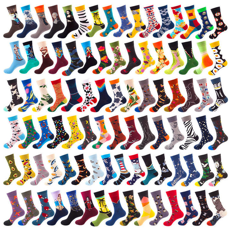 Colorful High-Cut Floral Socks for Skateboarding