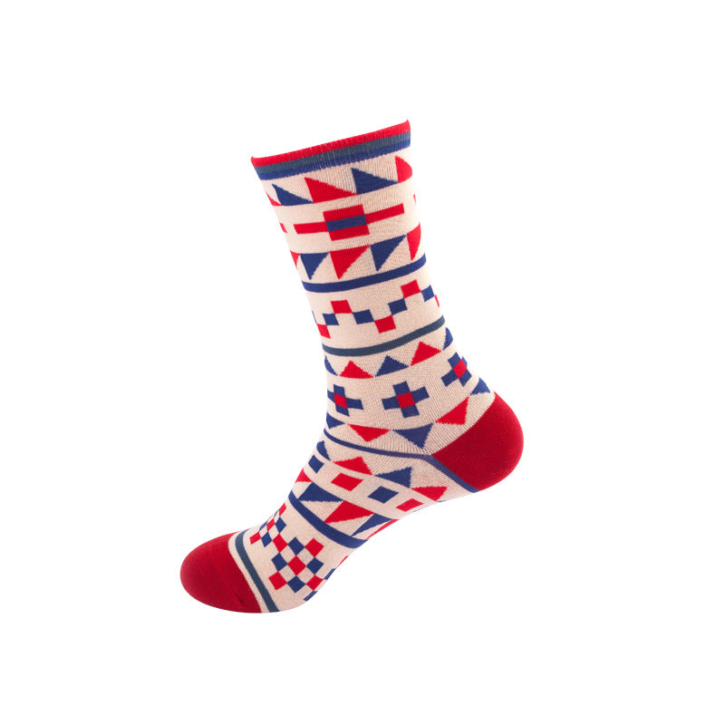 Colorful High-Cut Floral Socks for Skateboarding