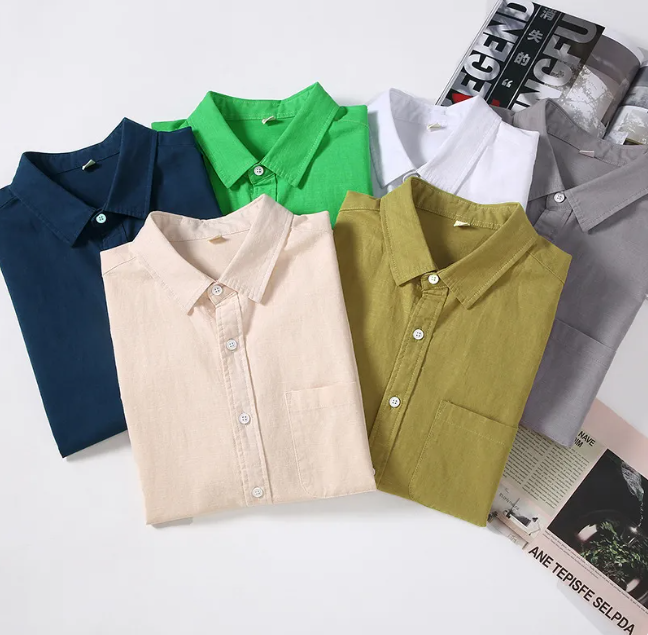 Men's Linen Lapel Shirt