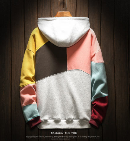 Men's Colorblock Fleece Hoodie Sweatshirt