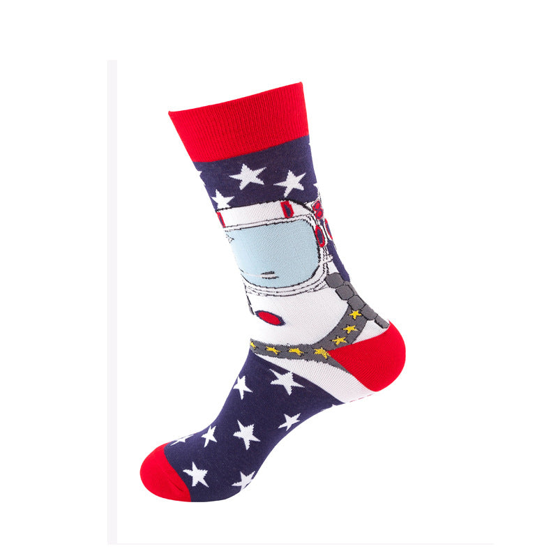 Colorful High-Cut Floral Socks for Skateboarding