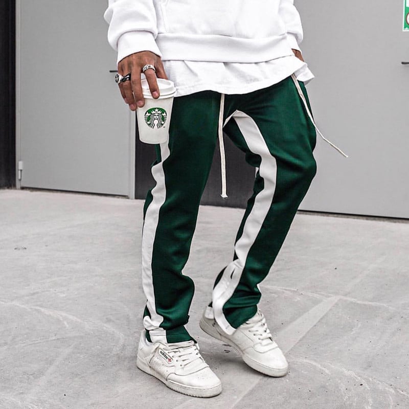 Trendy Men's Fitness Pants with Zipper Pockets