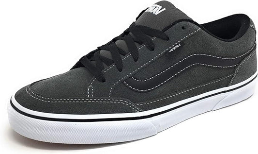 Vans Men's Classic Skate Shoes with a Touch (13, Charcoal White / Black)