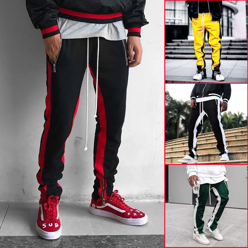 Trendy Men's Fitness Pants with Zipper Pockets