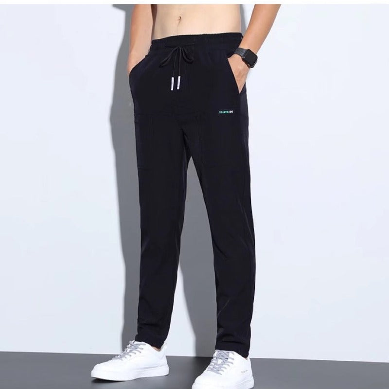 Ice Silk Casual Men's Elastic Pants