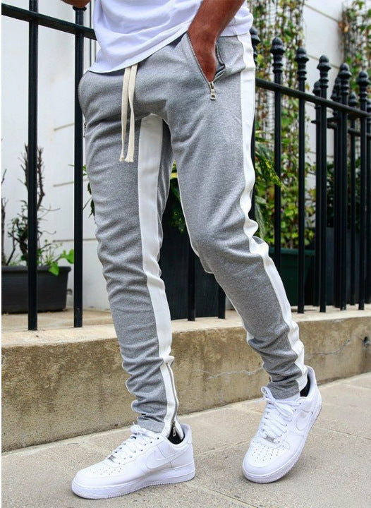 Large Men's Zip-Up Sports Pants