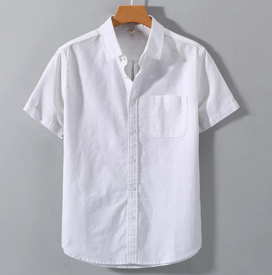 Men's Linen Lapel Shirt