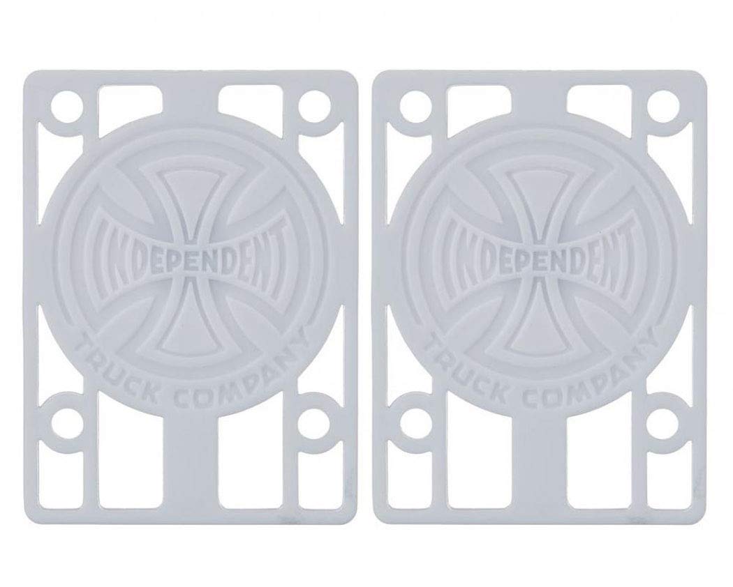 Independent Trucks Skateboard Risers 1/8" White (Pair) Riser Pads (Hard)