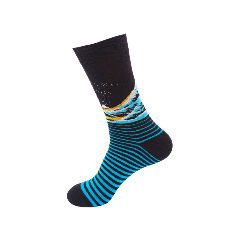 Colorful High-Cut Floral Socks for Skateboarding