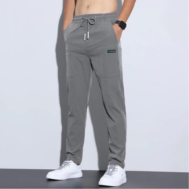 Ice Silk Casual Men's Elastic Pants