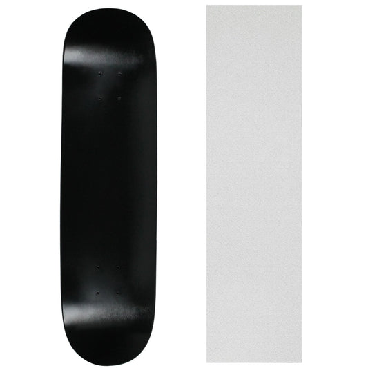 Moose Skateboard Deck, Blank, Dipped Black, 7.63" With Clear Grip