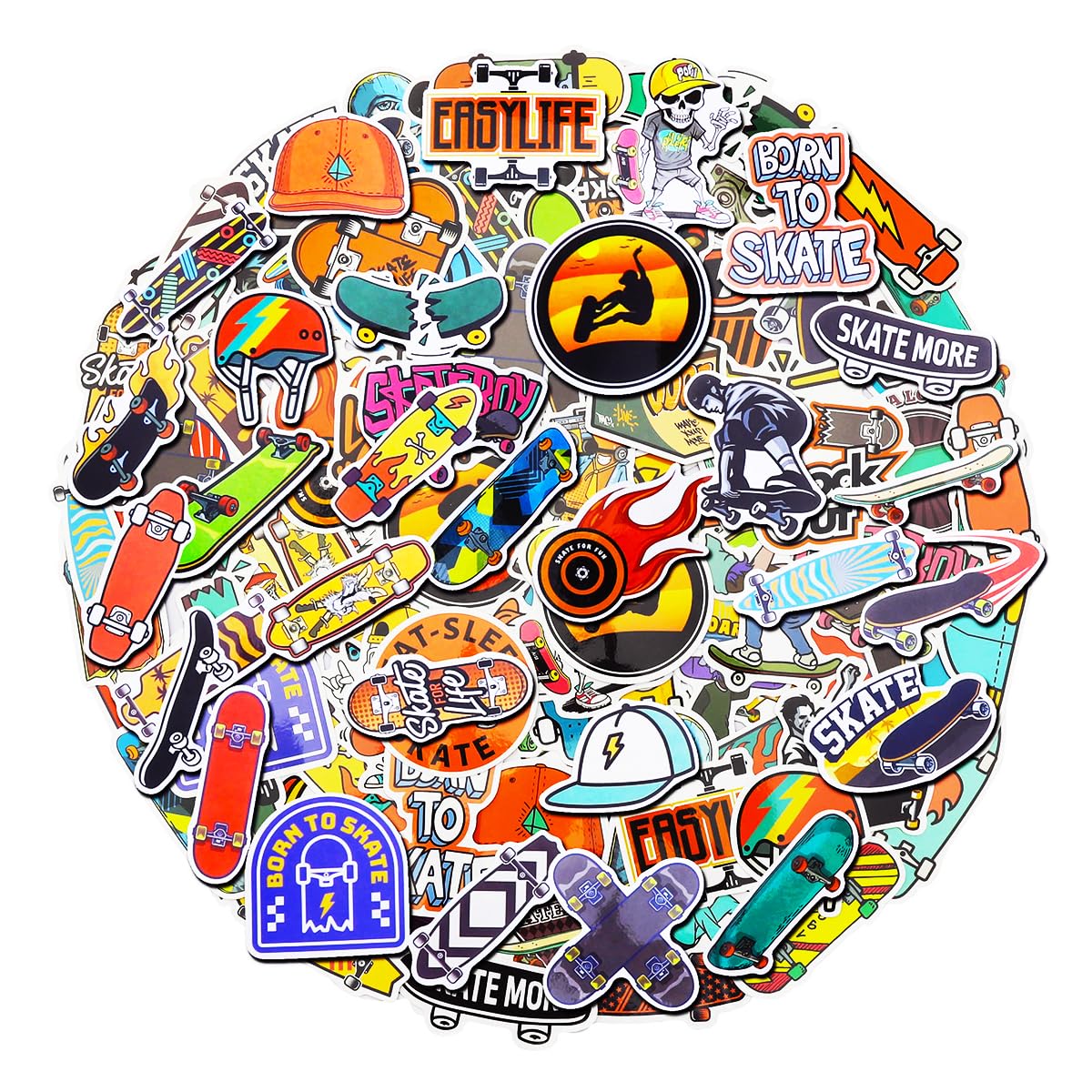 100-Pack Skateboard Stickers, Decorations